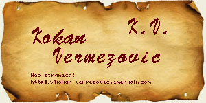 Kokan Vermezović vizit kartica
